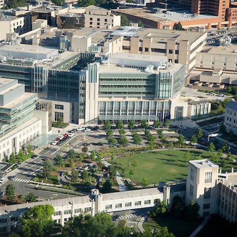 Aerial image of Duke Cancer Center.